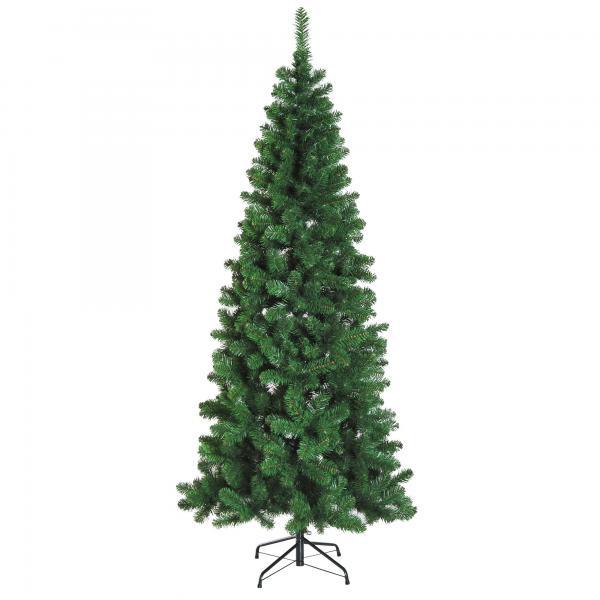 Albero di Natale Artificiale Slim 210cm con 631 Rami Folti e Supporto in Metallo