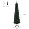 Albero di Natale Alto 180cm con Base Pieghevole e 380 Rami, in PVC e Metallo, Verde