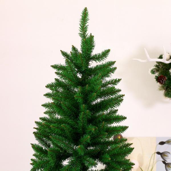 Albero di Natale Artificiale Slim 210cm con 631 Rami Folti e Supporto in Metallo