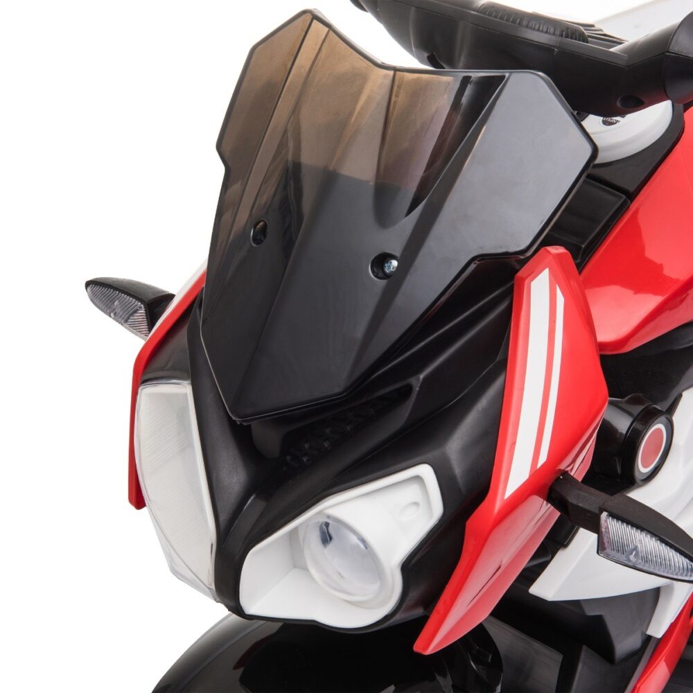 MOTO ELETTRICA PER BAMBINI 3-6 ANNI CON LUCI BATTERIA 6 V NERA ROSSA