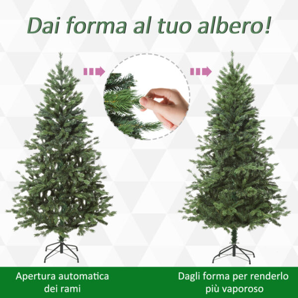 Albero di Natale Artificiale Gigante 210cm Realistico con 934 Rami, Base Pieghevole e Rimovibile