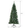 Albero di Natale Artificiale Slim 210cm con 631 Rami Folti e Supporto in Metallo