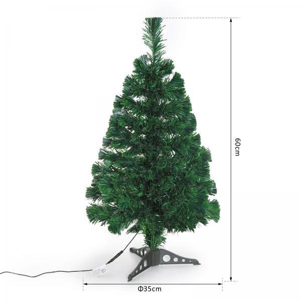 Albero di Natale Artificiale Altezza 60cm a Fibre Ottiche con 55 Rami