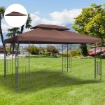 Tetto di Ricambio per Gazebo da Giardino Impermeabile Doppio Tetto 3x4m