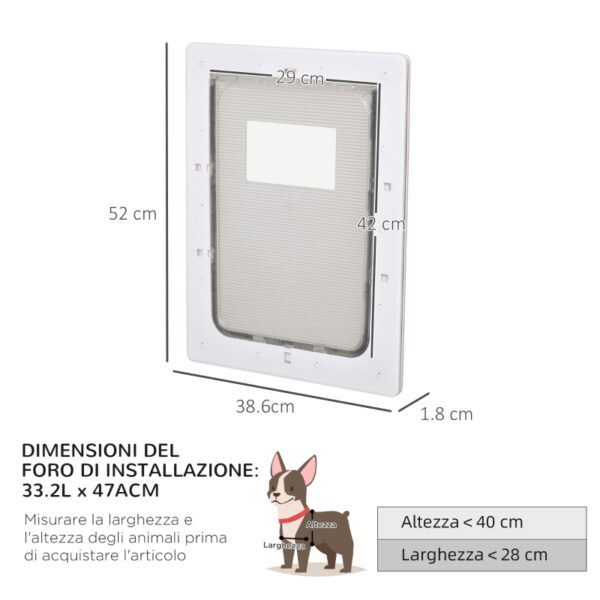 Gattaiola con Sistema di Blocco per Vetro, Rete e Porte, 38.6x52x1.8cm – Bianco