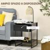 Comodino Moderno Set 2 Pezzi con Cassetto e Ripiano Aperto