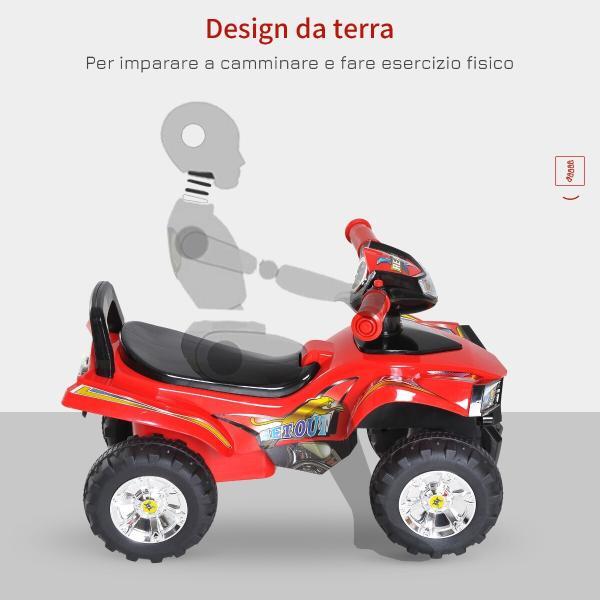 Quad Giocattolo per Bambini con 4 Ruote Clacson Musica Luci