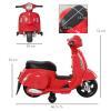 Vespa elettrica per bambini Batteria 6V Fari e Clacson 18-36 mesi