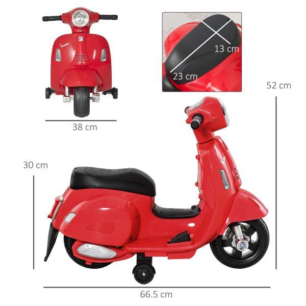 Vespa elettrica per bambini Batteria 6V Fari e Clacson 18-36 mesi