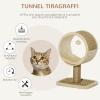 Tunnel Tiragraffi per Gatti Adulti e Gattini Cuccia per Gatti a Tubo - Beige