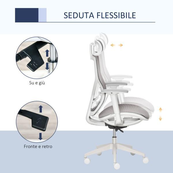 Sedia Ergonomica da Altezza e inclinazione Regolabili - Grigio