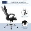 Sedia da Ufficio Ergonomica sedie da gaming in Tessuto a Rete Traspirante con Ampi Braccioli Nero