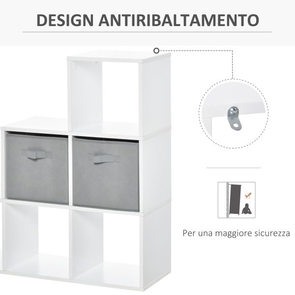 Mobile Libreria a 6 Cubi con 2 Cassetti