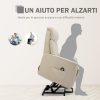 Poltrona Relax Alzapersone con Telecomando, Reclinabile con Poggiapiedi color Crema Beige