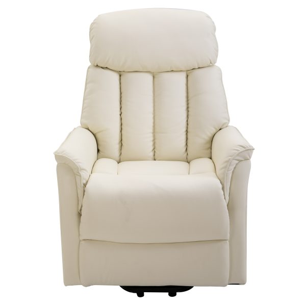 Poltrona Relax Alzapersone con Telecomando, Reclinabile con Poggiapiedi color Crema Beige