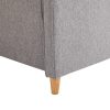 Divano Due Posti con Rivestimento in Lino Grigio e Struttura in Legno 65 x 141 x 78cm