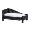 Lettino per cani Animali Domestici Chaise Longue in Vimini con Cuscino Nero