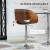 Sgabello Vintage da Cucina in Stile Industriale con Altezza Regolabile Marrone Nero