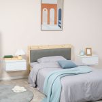 Comodino Set 2 Pezzi con Cassetto e Design Sospeso in Truciolato e MDF