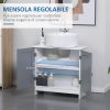 Mobile Sotto Lavabo Bagno Salvaspazio con 2 Ante e Ripiano Regolabile