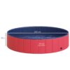 Piscina Pieghevole per Cani in PVC, Rosso, 140x30cm