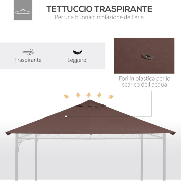 Tetto di Ricambio Telo Sostitutivo per Gazebo Traspirante 3x3m