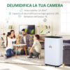 Deumidificatore da 25L 3 Modalità e 2 Velocità Timer 24h Design Silenzioso Bianco