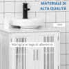 Mobiletto da Bagno Sottolavabo a 2 Ante in MDF Salvaspazio con Ripiani Regolabili 60x30x60cm Bianco