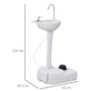 Lavabo Portatile da Campeggio con 2 Ruote, Maniglia, Serbatoio Acqua 17l e Serbatoio Sapone 3.5l