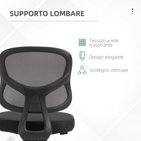 Sedia da Ufficio Ergonomica con Supporto Lombare e Altezza Regolabile