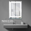 Specchio da Bagno con Luci a LED Interruttore Touch e Mensola in Vetro