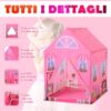 Tenda da Gioco Principessa per Bambina 3+ Anni per Interno e Esterno Rosa 93 x 69 x 103 cm