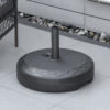 Base per Ombrellone Rotonda Φ55cm in Plastica da 30kg per Pali da 38-48mm Nero