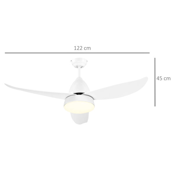 Ventilatore da Soffitto 3 Lame con Luce LED e Telecomando Incluso, 6 Velocità