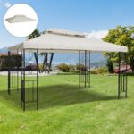 Tetto di Ricambio Impermeabile per Gazebo da Giardino Doppio 3x4m