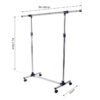 Stender Appendiabiti Larghezza e altezza regolabili con Ruote in Acciaio Inox 160 x 170cm