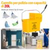 Carrello Secchio 20L con Separatore Acqua e Strizzatore Rimovibile in PP