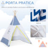 Tenda Indiana per Bambini Teepee in Tessuto e Legno con Finestra