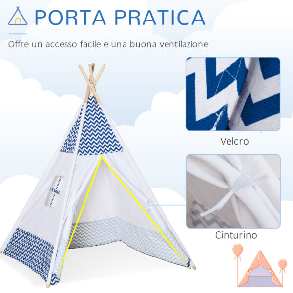 Tenda Indiana per Bambini Teepee in Tessuto e Legno con Finestra