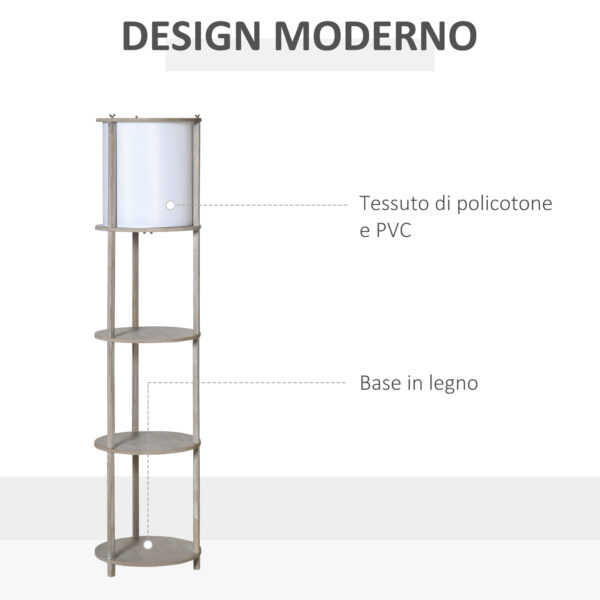 Lampada da Terra a 3 Ripiani con Interruttore a Pedale