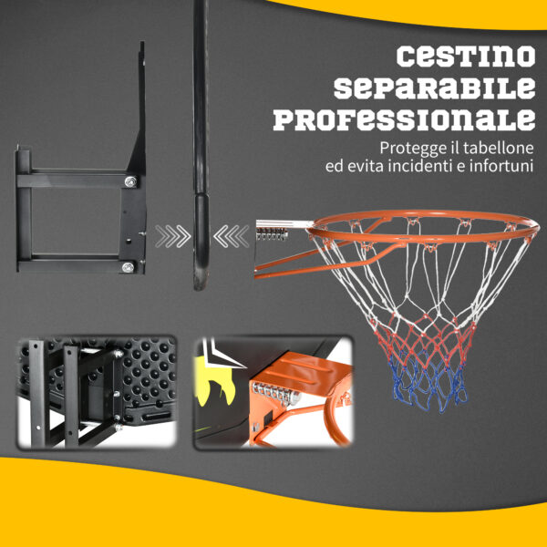 Canestro Basket per Bambini e Adulti da Indoor e Outdoor in Acciaio e PE