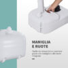 Lavabo Portatile da Campeggio con 2 Ruote, Maniglia, Serbatoio Acqua 17l e Serbatoio Sapone 3.5l