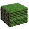 Erba Sintetica per Giardino Set di 10pz 30x30cm Verde Scuro