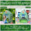 Tenda Gioco Mimetica per Bambini 3+ Anni per Interno e Esterno Verde 93x69x103cm