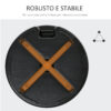 Base per Ombrellone Rotonda Φ55cm in Plastica da 30kg per Pali da 38-48mm Nero