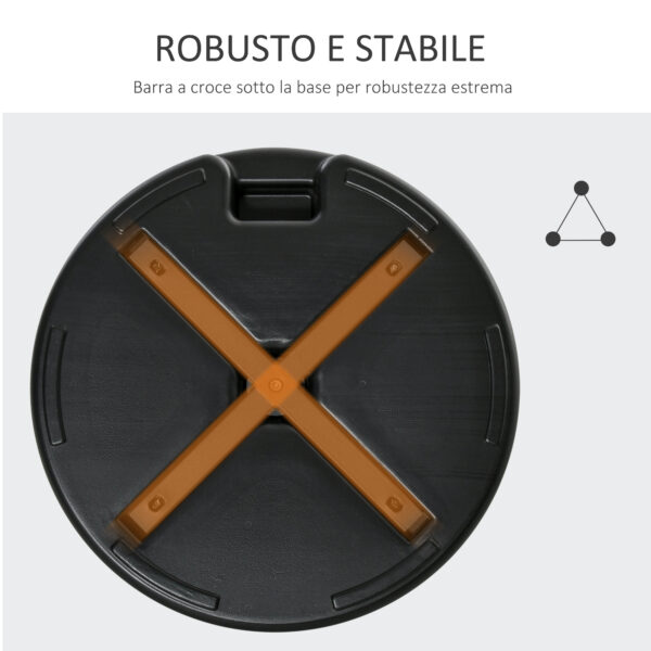 Base per Ombrellone Rotonda Φ55cm in Plastica da 30kg per Pali da 38-48mm Nero