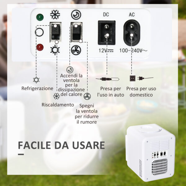 Frigo Portatile da 60W con Capacità 4L, Divisore Removibile e Maniglia