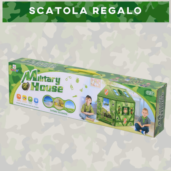 Tenda Gioco Mimetica per Bambini 3+ Anni per Interno e Esterno Verde 93x69x103cm