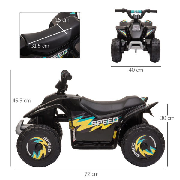 Quad per Bambini Elettrico con Batteria Ricaricabile 6V - Nero