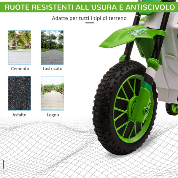 Moto da Cross Elettrica per Bambini da 3-5 Anni - Verde